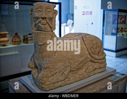 Madrid, Spanien. 25 August, 2019. Biche von Balazote, Balazote, Albacete. Kalkstein Skulptur, die der iberischen Kultur. Ende des 6.Jahrhundert - Stockfoto