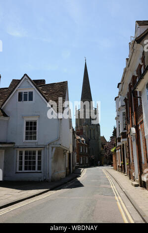 Blick entlang East St Helen's Street, Abingdon, Oxfordshire Stockfoto