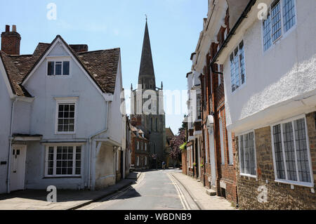 Blick entlang East St Helen's Street, Abingdon, Oxfordshire Stockfoto