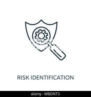 Risikoidentifikation Umrisse Symbol. Thin Line Konzept Element vom Risikomanagement icons Collection. Kreative Risikoidentifikation Symbol für mobile Anwendungen Stock Vektor