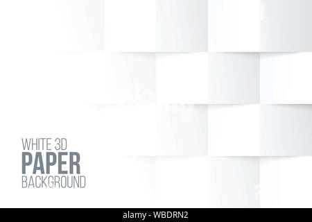 Dreidimensionale Papier Hintergrund. Weiß gefaltet Wallpaper Design. Stock Vektor