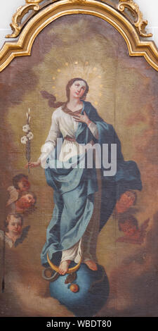 Das Gemälde der Himmelfahrt der Jungfrau Maria in der Kathedrale der hl. Elisabeth (Dóm svätej Alžbety) in Košice, Slowakei. Stockfoto