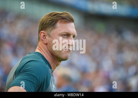 Southampton manager Ralph Hasenhuttl während der Premier League Match zwischen Brighton und Hove Albion und Southampton an der American Express Community Stadion, Brighton, 24. August 2019 die redaktionelle Nutzung nur. Kein Merchandising. Für Fußball Bilder FA und Premier League Einschränkungen Inc. kein Internet/Mobile Nutzung ohne fapl Lizenz - für Details Kontakt Fußball Dataco Stockfoto