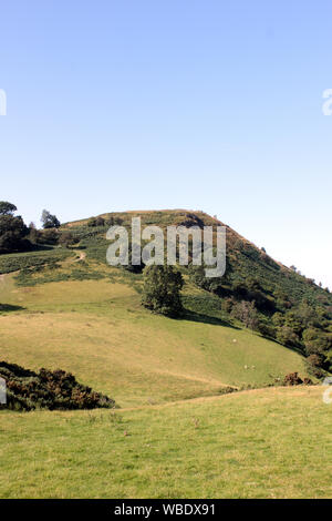 Blick über Land zu Castell Dinas Bran, in der Nähe von Llangollen Stockfoto