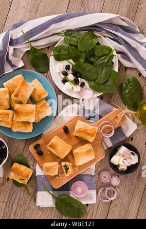 Spinat Puffs. Stockfoto