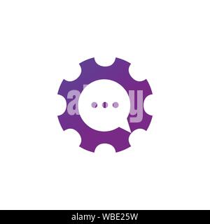Gang Chat Support logo Symbol konsultieren. Vektor Illustration auf weißem Hintergrund. Stock Vektor