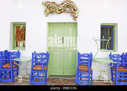 Traditionellen Cafeteria bei Ano Insel Koufonisi Kykladen Griechenland Stockfoto