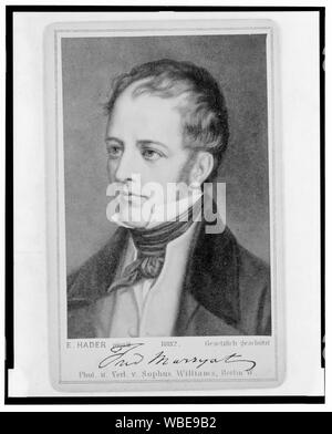 Frederick Marryat, britischer Marineoffizier und Romancier, Kopf und Schultern hoch, nach links]/E.Hader, pixnit; phot. u. verl. v. Sophus Williams, Berlin W Abstract / Medium: 1 Foto auf carte de visite montieren. Stockfoto