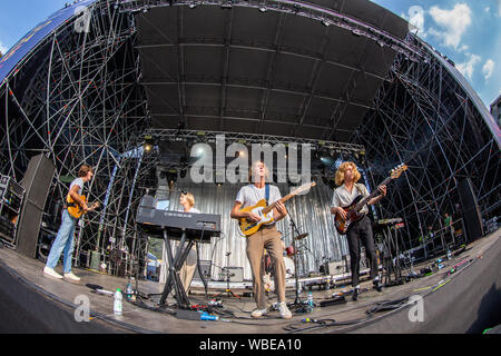 Turin Italien. 25. August 2019. Die australische Band Pakete führt live auf der Bühne Spazio 211 während der "Heutige Festival 2019". Stockfoto