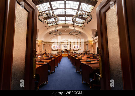 Frankfort, Kentucky/USA - August 8th, 2019. Interieur des Hauses der Vertreter der Kammern in der Kentucky State Capitol Building. Stockfoto