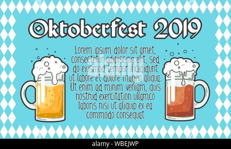 Oktoberfest Typografie vektor design für Grußkarten und Poster. Beer Festival vektor Banner. Design template Feier. Vector Illustration Bier Stock Vektor