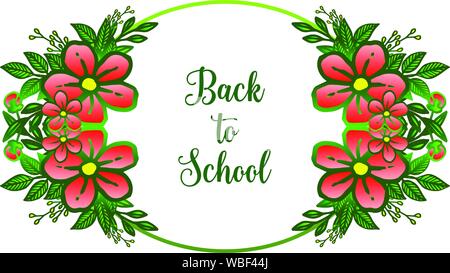 Realistische orange Blume Rahmen, Platz für Ihren Text, moderne Grußkarte zurück zu Schule. Vektor Stock Vektor