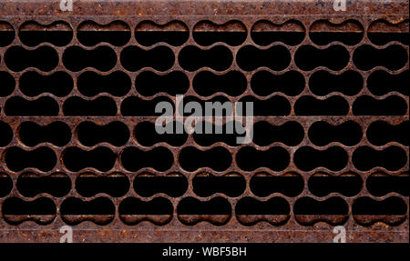 Rost Grid Iron Roste, Raster, Stahl Maschendrahtzaun wand hintergrund, Maschendrahtzaun Stockfoto