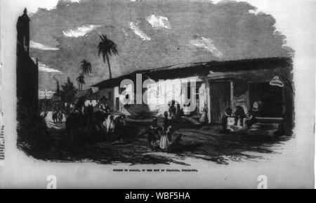 Gen. Wm. Walker's Exp. in Nicaragua]: Straße von Masaya in der Stadt Granada, Nicaragua Abstract / Medium: 1 Print: holzstich. Stockfoto