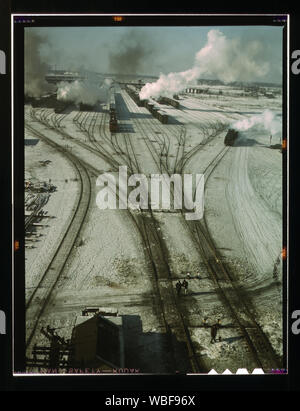 Allgemeine Ansicht eines der classification Yards der C&NW RR [d. h. Chicago und North Western Railroad], Chicago, Illinois Abstract / Medium: 1 Transparenz: Farbe. Stockfoto