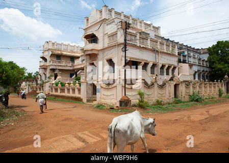 Karaikudi, Indien - 17. August 2019: Die 1000 Windows Haus in Chettinad. Stockfoto