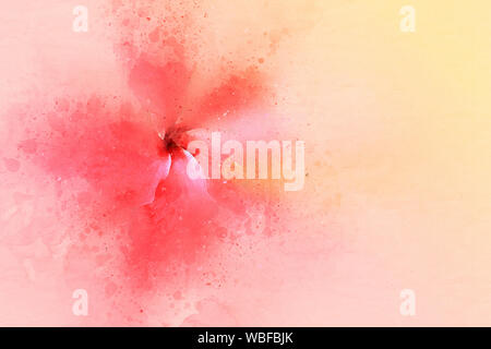 Aquarell red flower Art. Hintergrund Vintage Style Stockfoto
