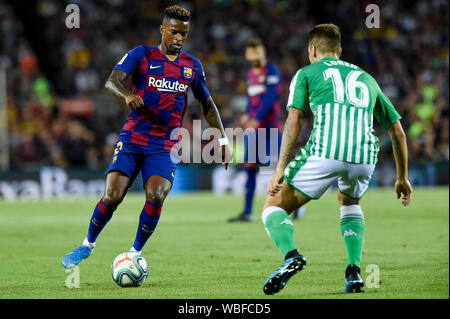 Barcelona, Spanien. 26 Aug, 2019. BARCELONA, SPANIEN - 25. August: Nelson Semedo des FC Barcelona in der Liga Match zwischen dem FC Barcelona und Real Betis im Camp Nou am 25. August 2019 in Barcelona, Spanien. (Foto von David Ramirez/Pacific Press) Quelle: Pacific Press Agency/Alamy leben Nachrichten Stockfoto