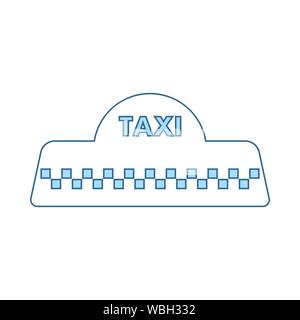 Taxi Dach Symbol. Dünne Linie mit blauer Füllung Design. Vector Illustration. Stock Vektor