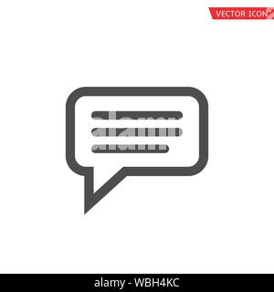 Nachricht icon Vorlage. Einfache Sprechblasen-symbol Stock Vektor