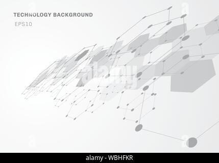 Abstrakte Perspektive grau Sechsecke Muster Molekül auf weißem Hintergrund mit kopieren. Geometrische Elemente für Design vorlage der modernen Kommunikation, Stock Vektor