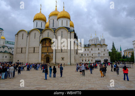 Moskau, Russland - August 2, 2019: Die Kathedrale von 1352, die auch als die Kathedrale oder die Kathedrale Mariä Himmelfahrt bekannt ist eine russische oder Stockfoto