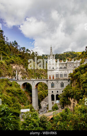 Ipiales, Kolumbien, Dec 11, 2017 - Las Lajas Heiligtum im 18. Jahrhundert gebaut wurde Stockfoto