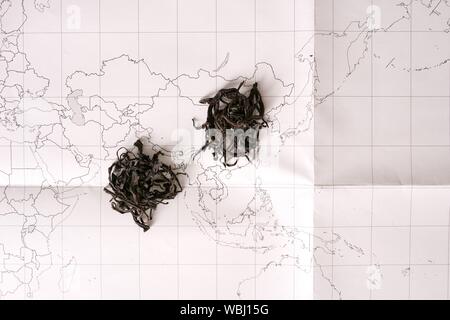 Sammlung von verschiedenen Tees isoliert Stockfoto