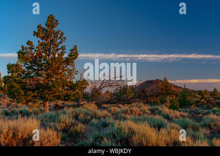 Sonnenaufgang über Lava Beds National Monument Stockfoto