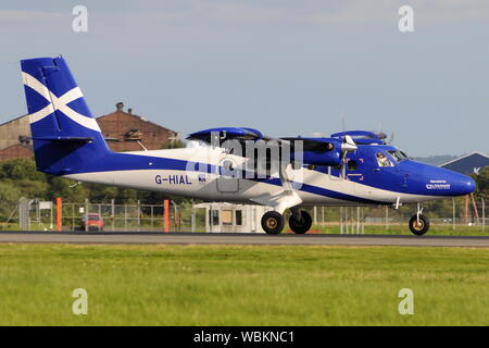 LOGANAIR -6-400 TWIN OTTER DHC G-HIAL in der schottischen Regierung. Stockfoto