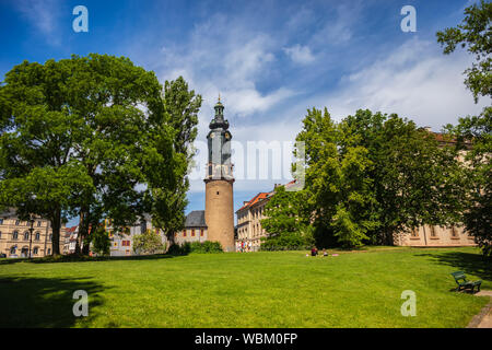 WEIMAR, Deutschland - ca. Juli 2019: Stadtbild von Weimar in Thüringen, Deutschland Stockfoto