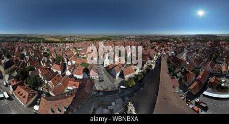 360 Grad vogel Blick über die Stadt Nördlingen in Bayern Stockfoto