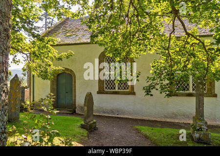 CROICK CHURCH ARDGAY SUTHERLAND SCHOTTLAND PARLAMENTARISCHEN TELFORD KIRCHE 1825 KIRCHE UND DER TÜR Stockfoto