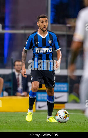 Matias Vecino Falero (Inter) während Erie der Italienischen eine "Übereinstimmung zwischen Inter 4-0 Lecce im Giuseppe Meazza Stadion am 26 August, 2019 in Mailand, Italien. Credit: Maurizio Borsari/LBA/Alamy leben Nachrichten Stockfoto