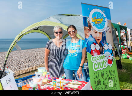 Budleigh Markt am Strand. Eine jährliche Messe durch die Löwen organisiert. Stockfoto