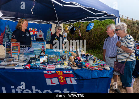 Budleigh Markt am Strand. Eine jährliche Messe durch die Löwen organisiert. Stockfoto