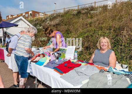 Budleigh Markt am Strand. Eine jährliche Messe durch die Löwen organisiert. Stockfoto