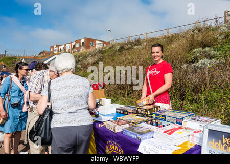 Budleigh Markt am Strand. Eine jährliche Messe durch die Löwen organisiert. Stockfoto