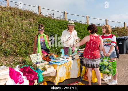 Budleigh Markt am Strand. Eine jährliche Messe durch die Löwen organisiert. Stockfoto