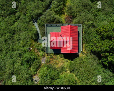 Luftbild von Sommerferien Kabine Stockfoto