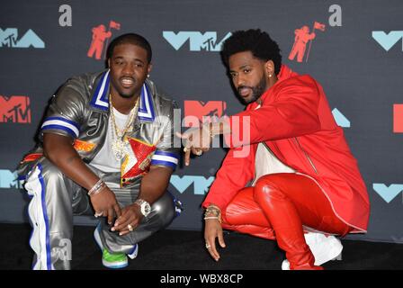 Newark, NJ, USA. 26 Aug, 2019. ASAP Ferg, Big Sean in der Presse Raum für 2019 MTV Video Music Awards - Presseraum, Prudential Center, Newark, NJ 26 August, 2019. Credit: Kristin Callahan/Everett Collection/Alamy leben Nachrichten Stockfoto