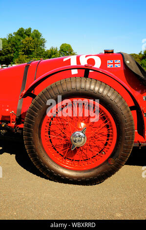 Blackpool Fahrzeug Preservation Group Show im Stanley Park, Blackpool. Detail von 1934 Aston Martin Ulster LM 16. Stockfoto