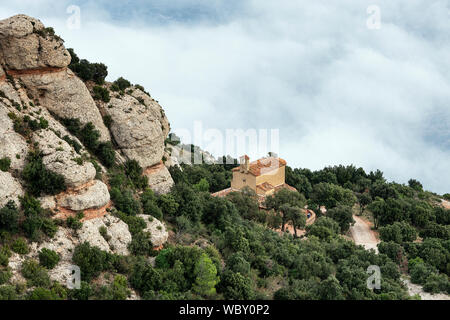 Remote Kapelle, Santa Maria de Montserrat Abbey, Roquetas de Mar, Katalonien, Spanien. Stockfoto