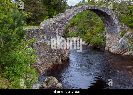 In CARRBRIDGE, BADENOCH und STRATHSPEY/SCHOTTLAND - 21. Mai: packesel Brücke in Carrbridge Schottland am 21. Mai 2011 Stockfoto