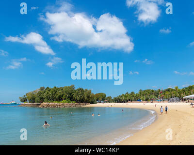 Palawan Beach auf Sentosa Island, Singapur Stockfoto