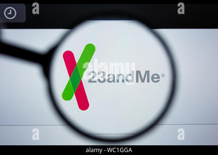 Los Angeles, Kalifornien, USA - 21. Jule2019: Illustrative Editorial 23 UND MICH Homepage. 23 ANDMECOM Logo sichtbar auf dem Anzeigebildschirm angezeigt. Stockfoto