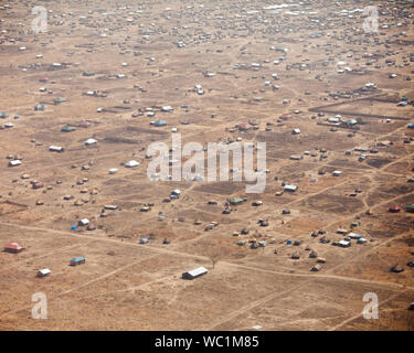 Luftaufnahme von Stadtrand von Juba, der Hauptstadt des Südsudan Stockfoto