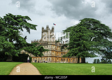 Highclere Castle, besser als Standort für Downton Abbey, Hampshire, UK Stockfoto