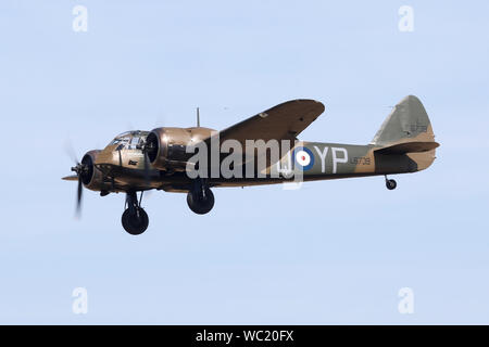 Die einzige flugfähige Blenheim im Endanflug in Wattisham für die Basen Familien Tag. Blenheim ist von hier bei Ausbruch des Krieges betrieben. Stockfoto