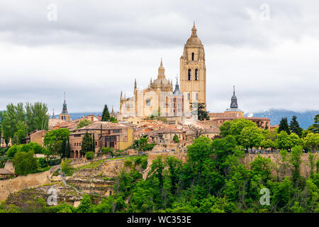 Die Kathedrale de Santa Maria de Segovia in Segovia, Castilla y Leon, Spanien Stockfoto